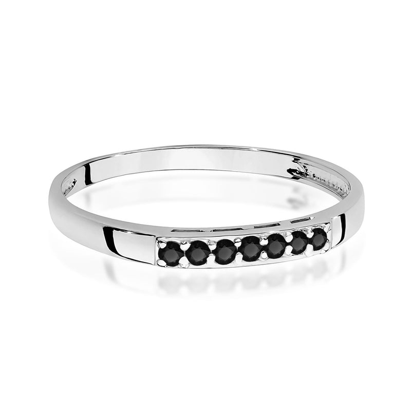 Inel Aur 9K cu Diamante Naturale Negre 0.22 ct, imaginea 6 din 8