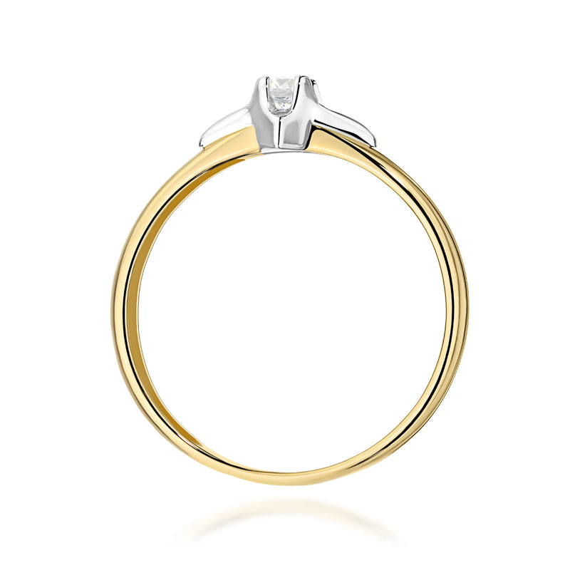 Inel Aur 9K cu Diamant Natural 0.15 ct, imaginea 3 din 8