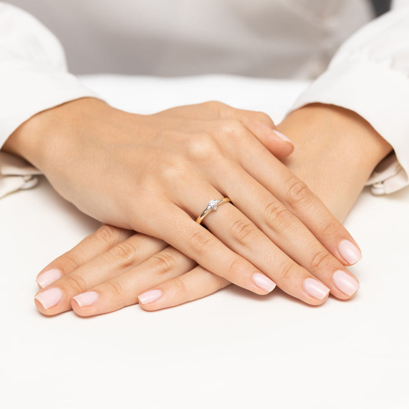 Inel Aur 9K cu Diamant Natural 0.15 ct, imaginea 4 din 8