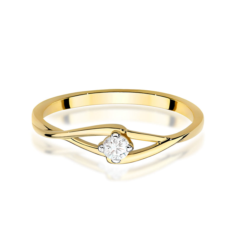 Inel Aur 9K cu Diamant Natural 0.10 ct, imaginea 2 din 8