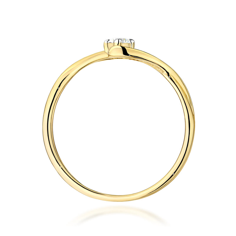 Inel Aur 9K cu Diamant Natural 0.10 ct, imaginea 3 din 8