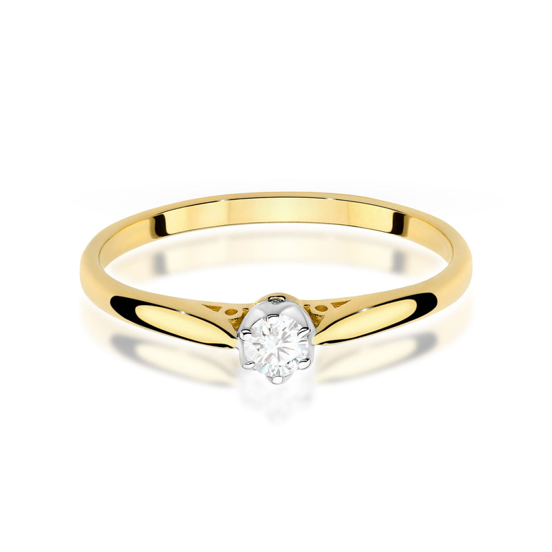 Inel Aur 9K cu Diamant Natural 0.10 ct, imaginea 2 din 8