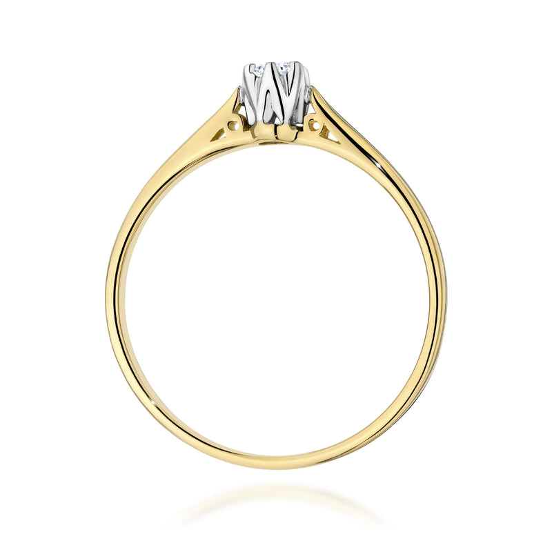 Inel Aur 9K cu Diamant Natural 0.10 ct, imaginea 3 din 8