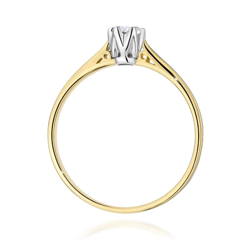 Inel Aur 9K cu Diamant Natural 0.18 ct, imaginea 3 din 8