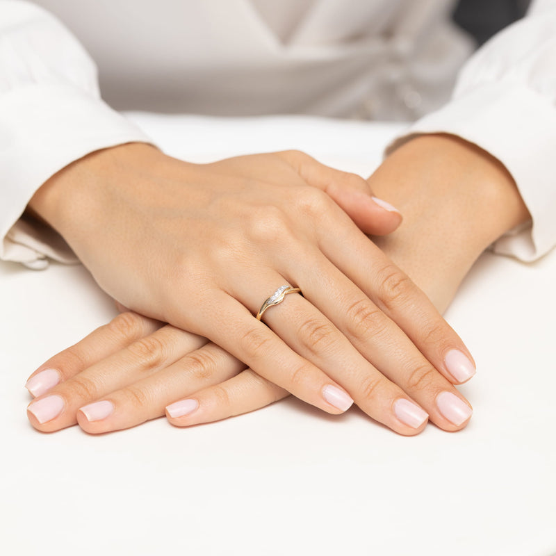 Inel Aur 9K cu Diamante Naturale 0.05 ct, imaginea 4 din 8