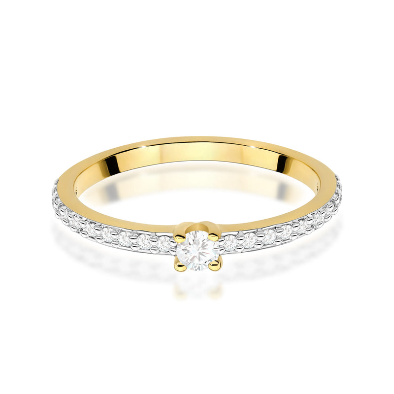 Inel Aur 9K cu Diamante Naturale 0.19 ct, imaginea 2 din 8