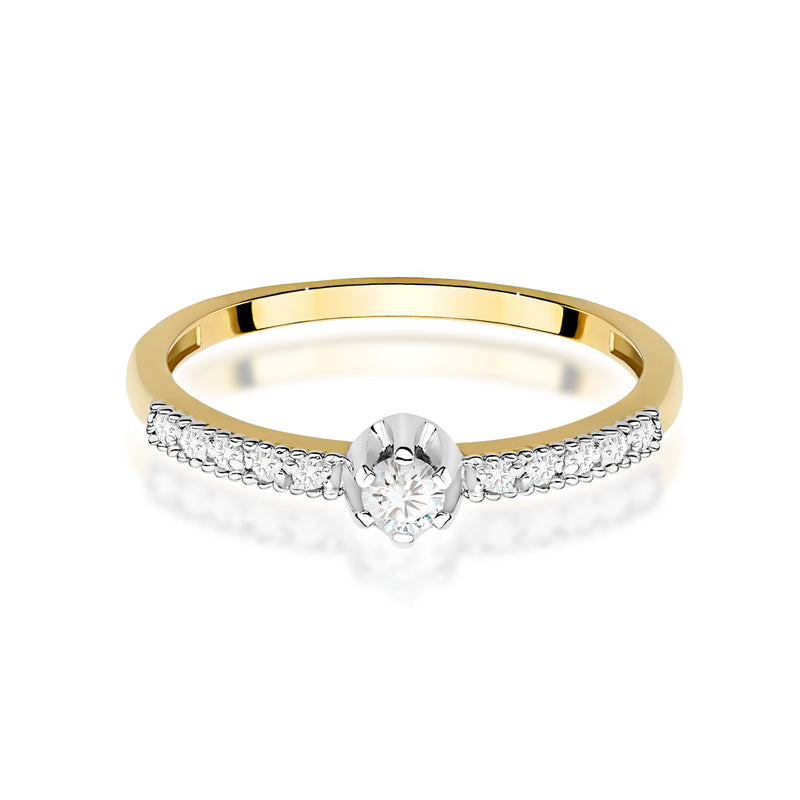 Inel Aur 9K cu Diamante Naturale 0.17 ct, imaginea 2 din 8