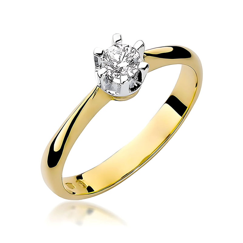 Inel Aur 9K cu Diamant de Laborator 0.25 ct — Aur galben