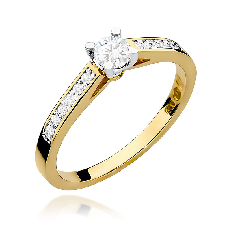 Inel Aur 9K cu Diamante de Laborator 0.36 ct — Aur galben