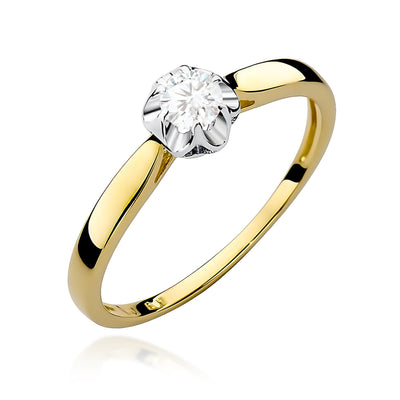 Inel Aur 9K cu Diamant de Laborator 0.15 ct