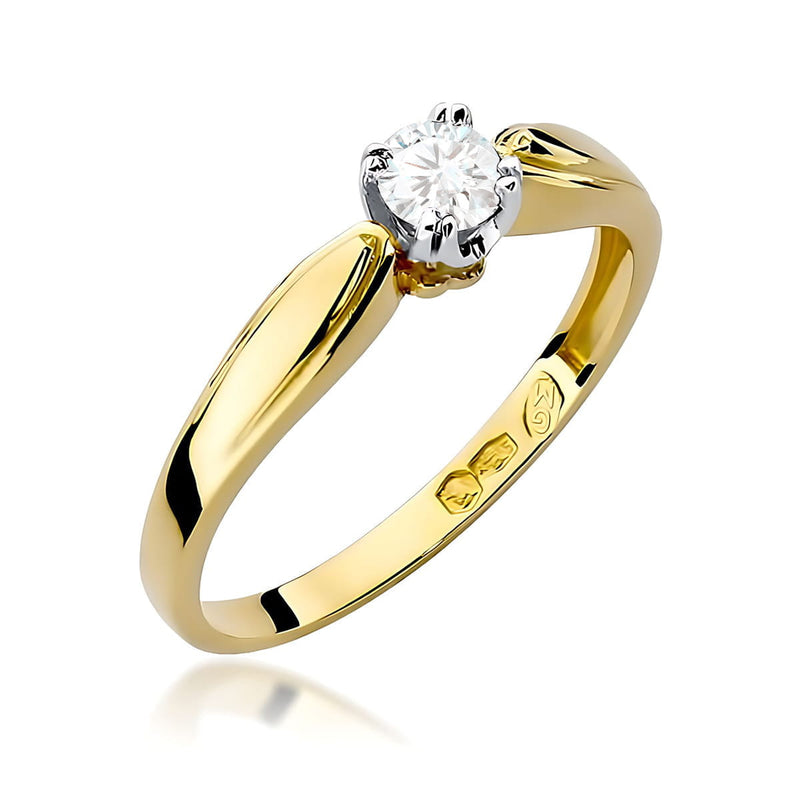 Inel Aur 9K cu Diamant de Laborator 0.25 ct — Aur galben
