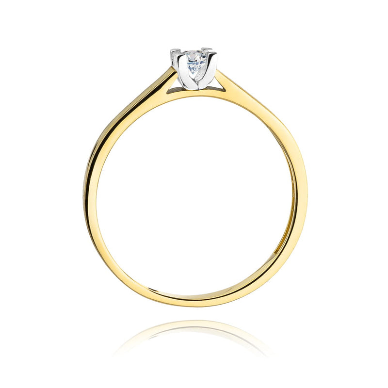 Inel Aur 9K cu Diamant de Laborator 0.10 ct, imaginea 3 din 7