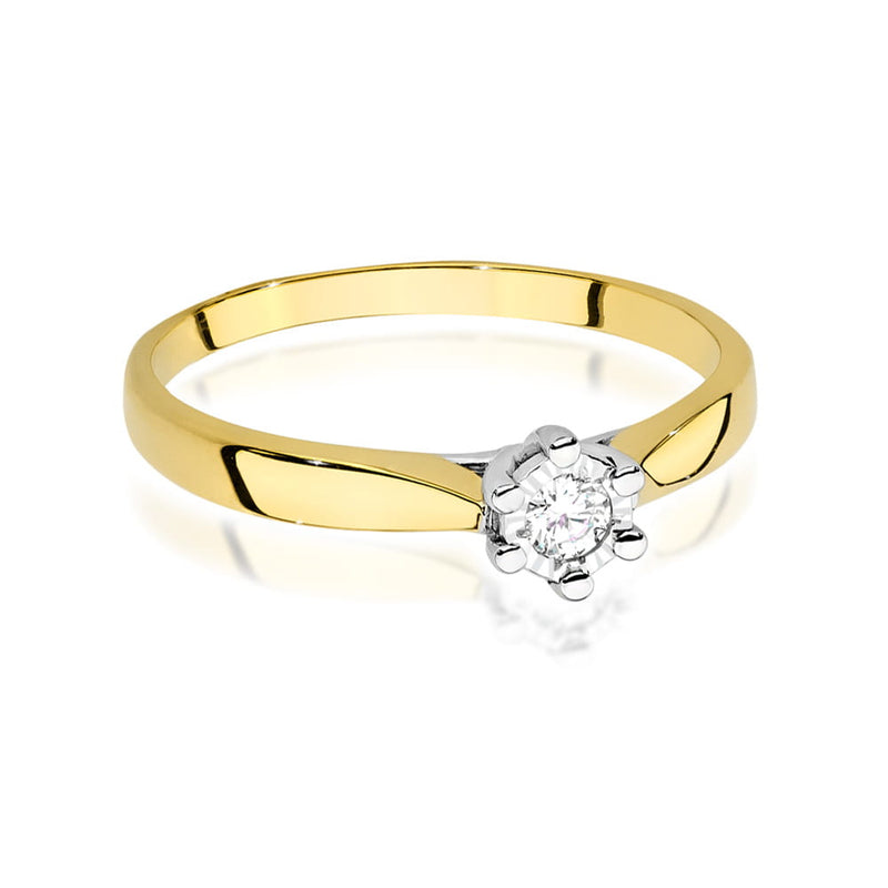 Inel Aur 9K cu Diamant de Laborator 0.08 ct, imaginea 2 din 7