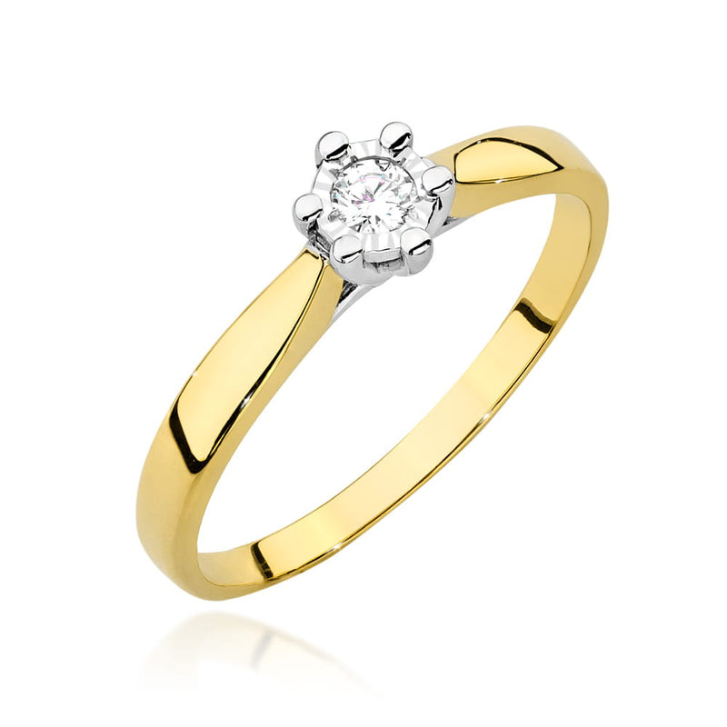 Inel Aur 9K cu Diamant de Laborator 0.08 ct, imaginea 4 din 7