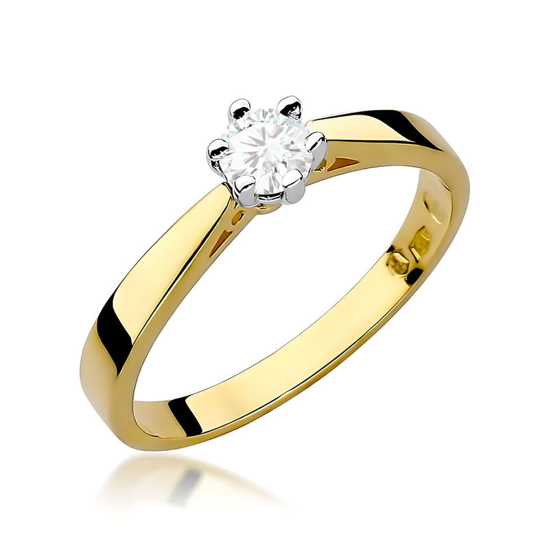 Inel Aur 9K cu Diamant de Laborator 0.25 ct — Aur galben