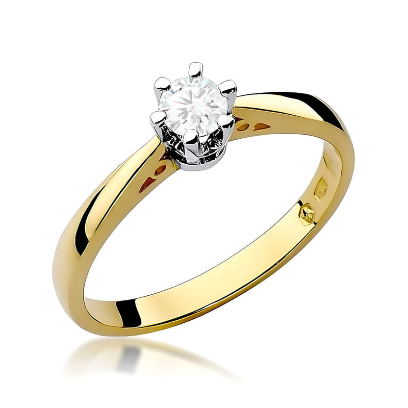Inel Aur 9K cu Diamant de Laborator 0.25 ct — Aur galben