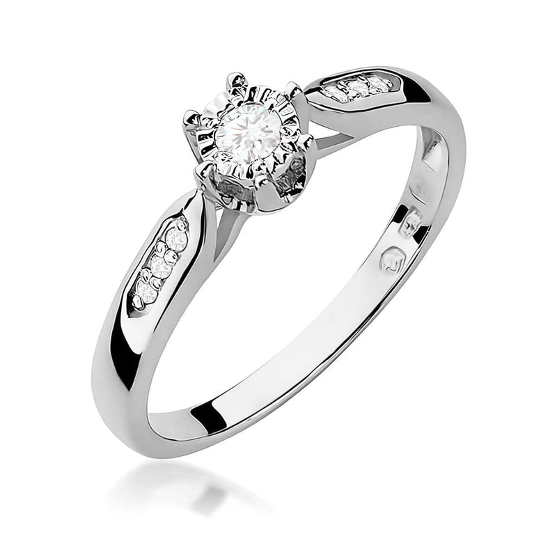 Inel Aur 9K cu Diamante de Laborator 0.13 ct, imaginea 5 din 8