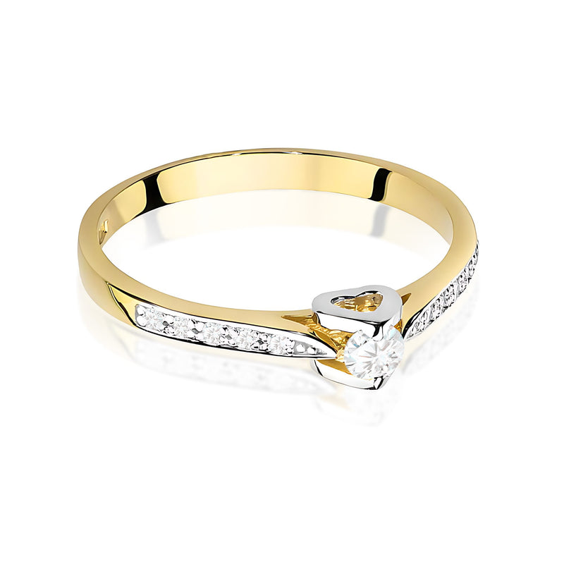 Inel Aur 9K cu Diamante de Laborator 0.15 ct, imaginea 2 din 8