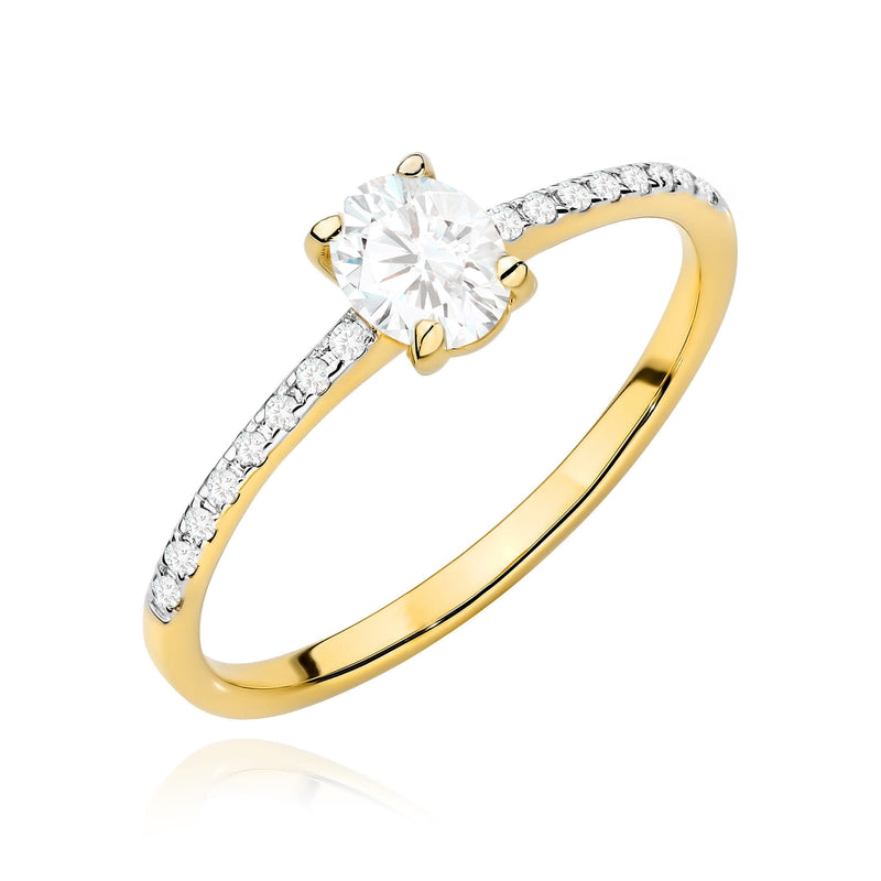 Inel Aur 9K cu Diamante de Laborator 0.38 ct — Aur galben