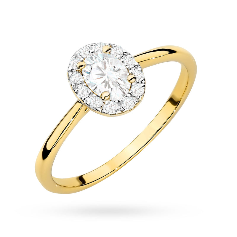 Inel Aur 9K cu Diamante de Laborator 0.40 ct — Aur galben