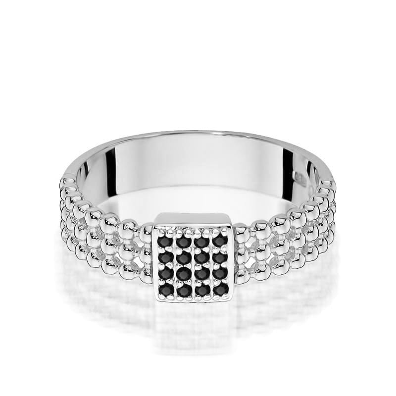Inel Aur 9K cu Diamante Naturale Negre 0.08 ct, imaginea 6 din 8