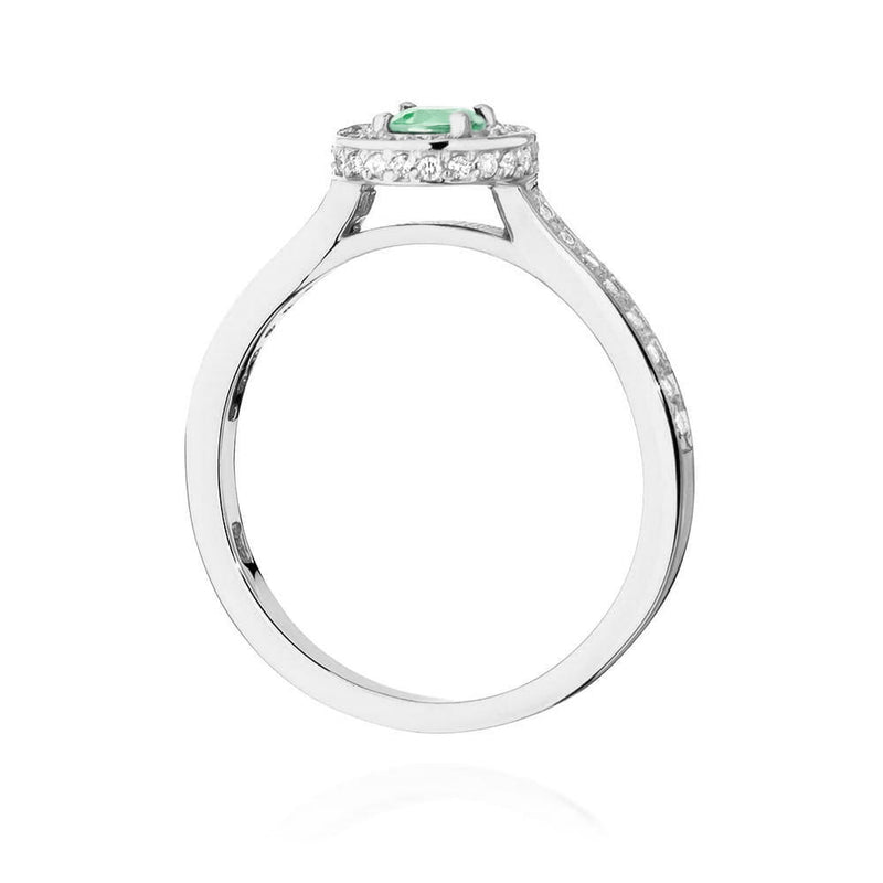 Inel Aur 9K cu Smarald 0.30 ct si Diamante Naturale 0.34 ct, imaginea 7 din 8