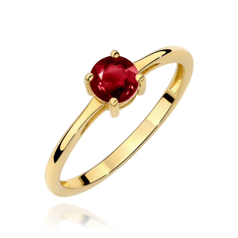 Inel Aur 9K cu Granat 0.60 ct — Aur galben