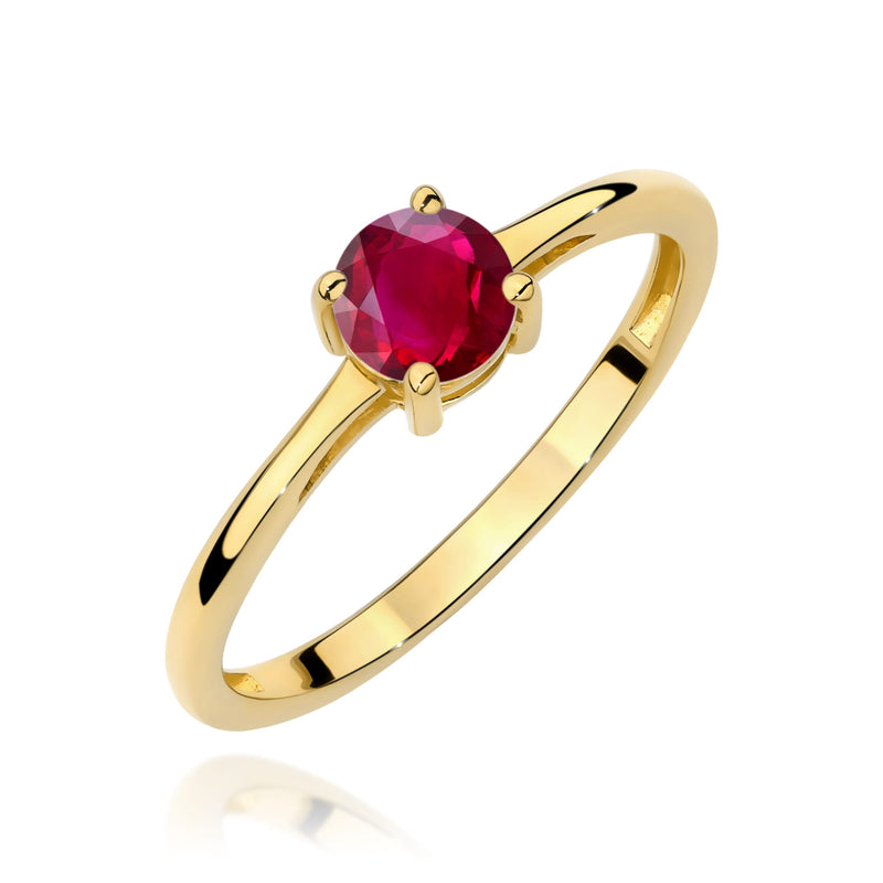 Inel Aur 9K cu Rubin 0.60 ct — Aur galben