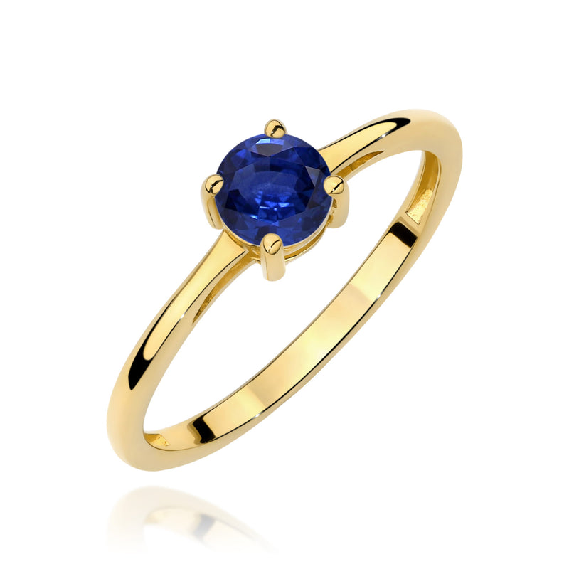 Inel Aur 9K cu Safir 0.50 ct — Aur galben
