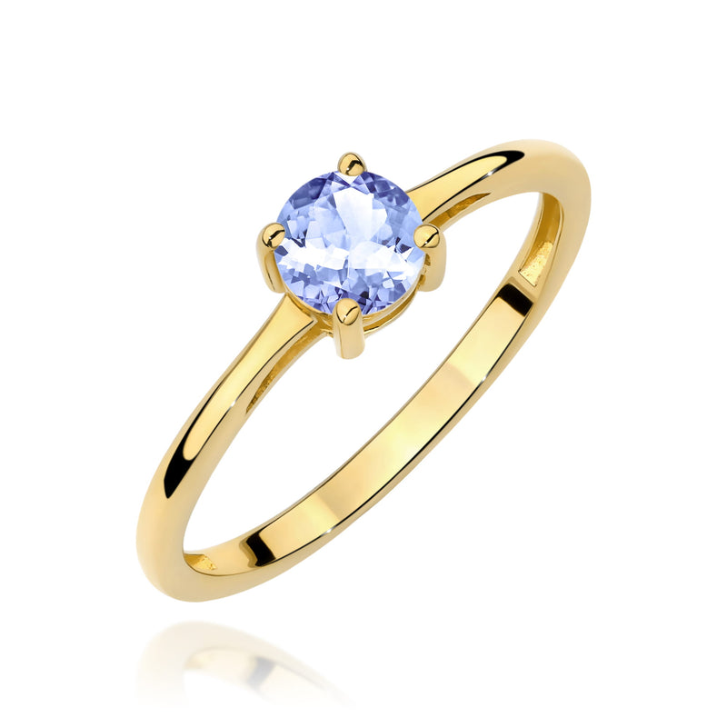 Inel Aur 9K cu Tanzanit 0.50 ct — Aur galben