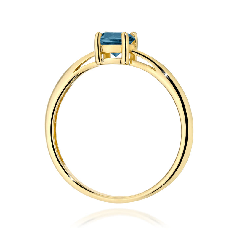Inel Aur 9K cu Topaz London Blue 0.50 ct, imaginea 3 din 8