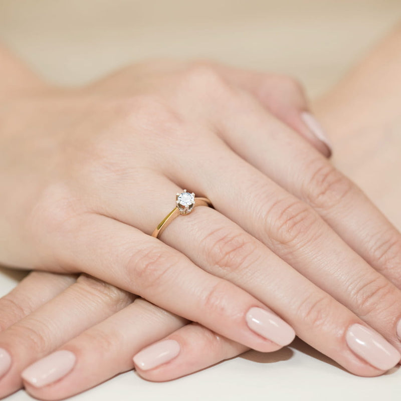 Inel Aur 9K cu Diamant de Laborator 0.25 ct, imaginea 4 din 8
