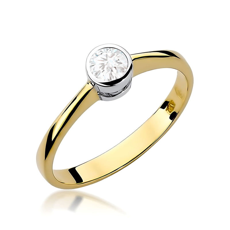 Inel Aur 9K cu Diamant de Laborator 0.25 ct — Aur galben
