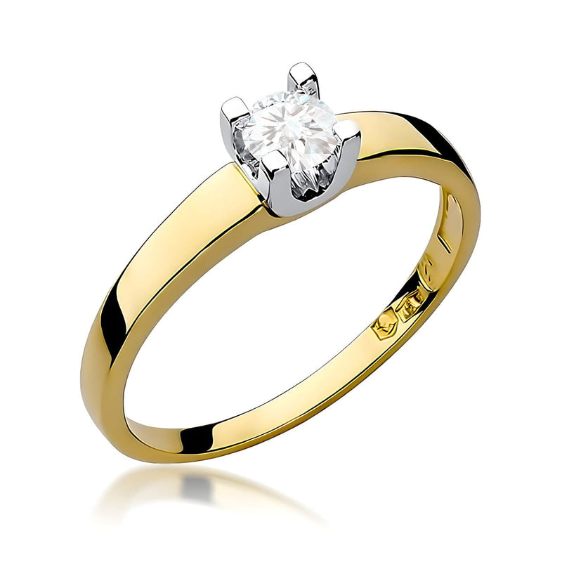 Inel Aur 9K cu Diamant de Laborator 0.25 ct — Aur galben