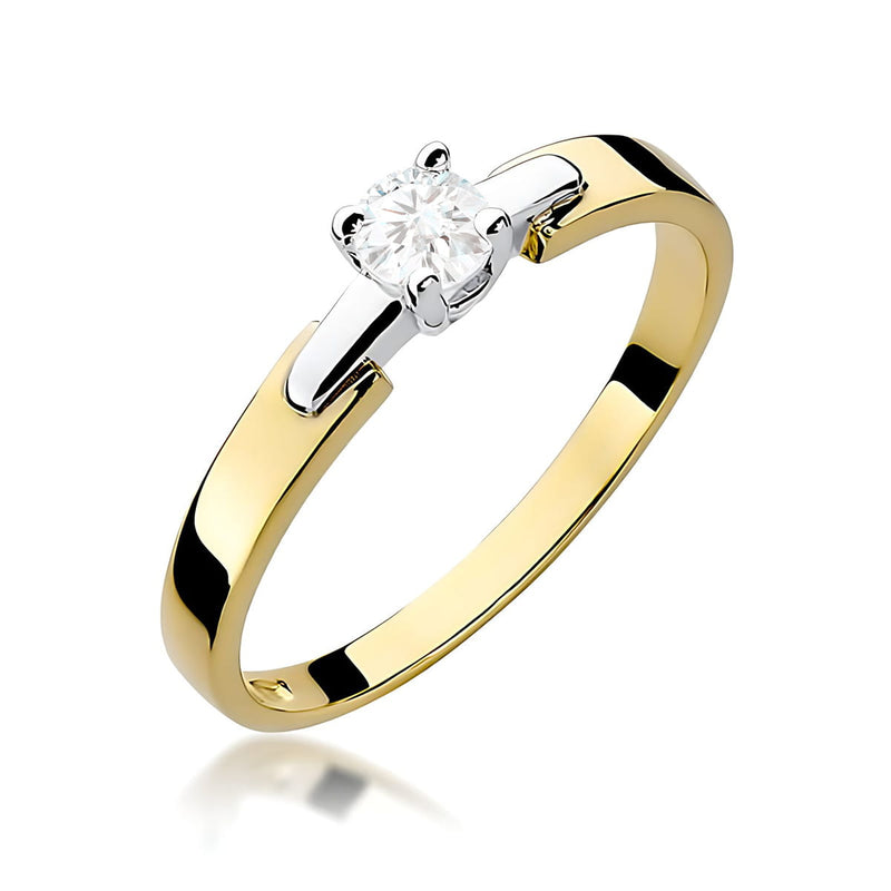 Inel Aur 9K cu Diamant de Laborator 0.20 ct — Aur galben