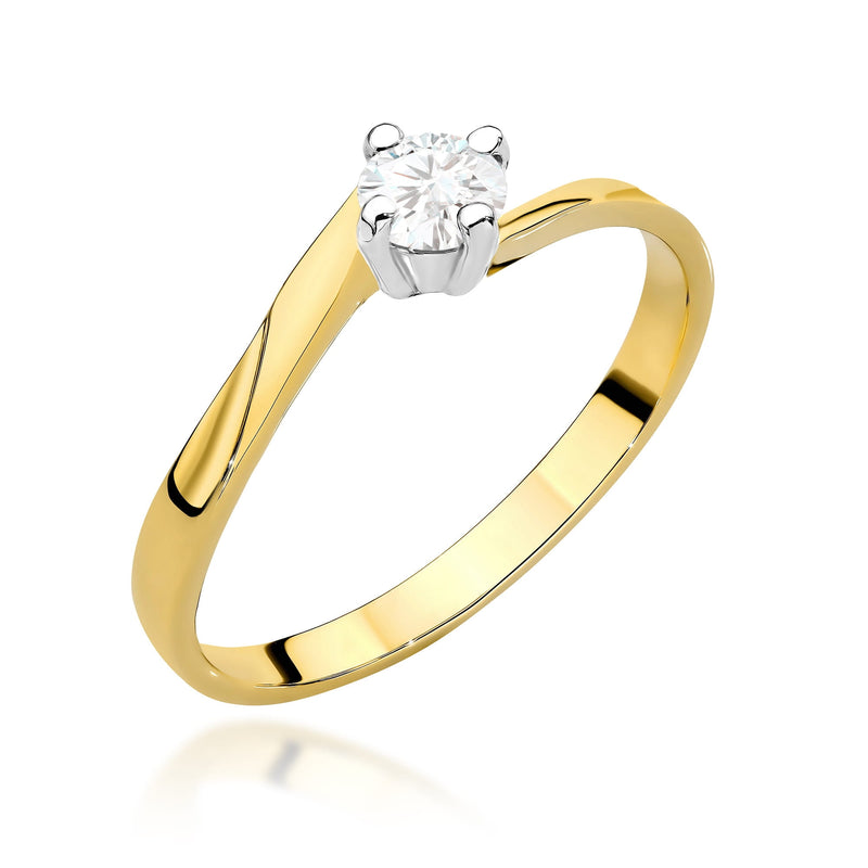 Inel Aur 9K cu Diamant de Laborator 0.20 ct — Aur galben