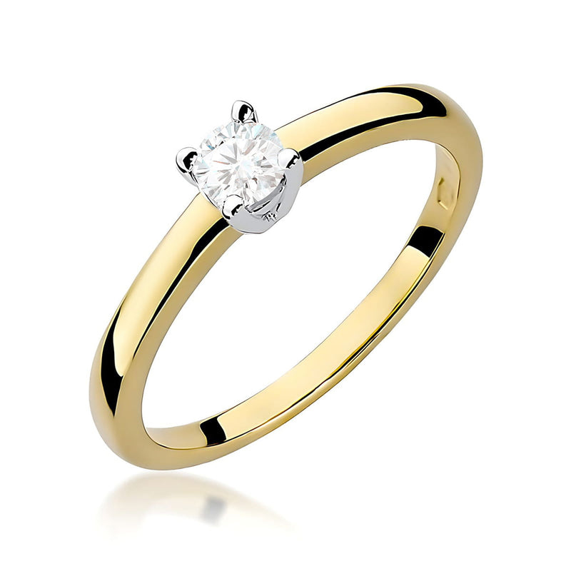 Inel Aur 9K cu Diamant de Laborator 0.25 ct — Aur galben