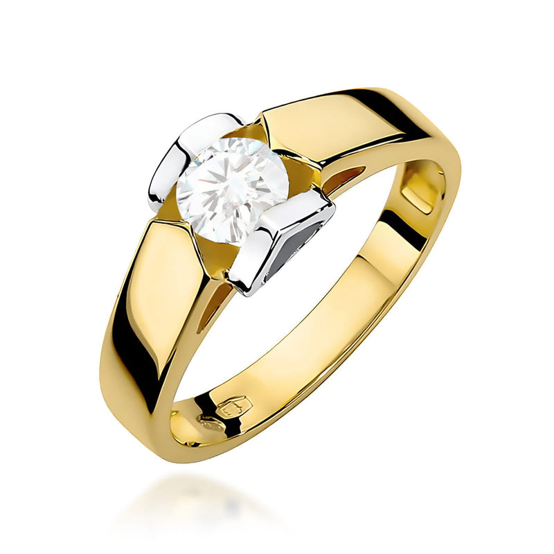 Inel Aur 9K cu Diamant de Laborator 0.50 ct — Aur galben