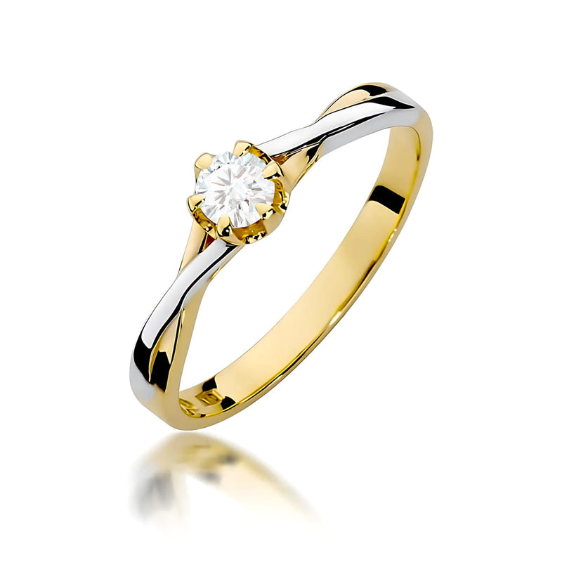 Inel Aur 9K cu Diamant de Laborator 0.20 ct — Aur galben
