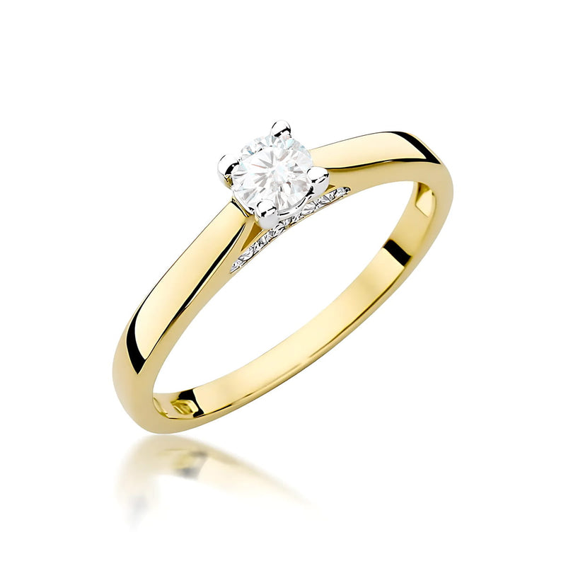 Inel Aur 9K cu Diamant de Laborator 0.30 ct — Aur galben