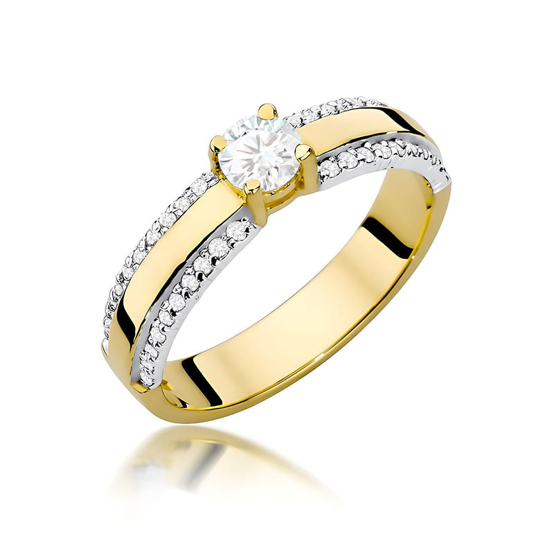 Inel Aur 9K cu Diamante de Laborator 0.45 ct — Aur galben