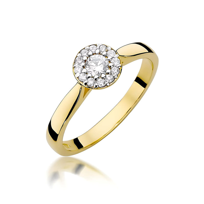 Inel Aur 9K cu Diamant de Laborator 0.15 ct — Aur galben