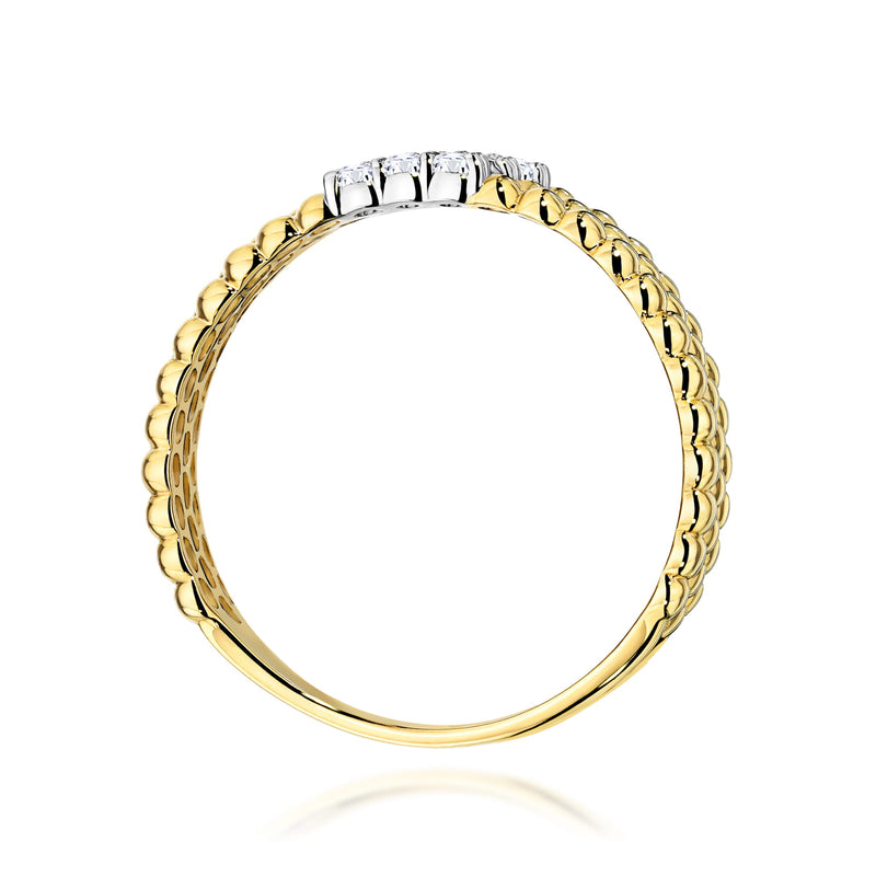 Inel Aur 9K cu Diamante Naturale 0.13 ct, imaginea 3 din 8