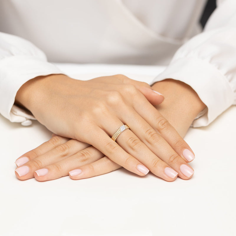 Inel Aur 9K cu Diamante Naturale 0.13 ct, imaginea 4 din 8