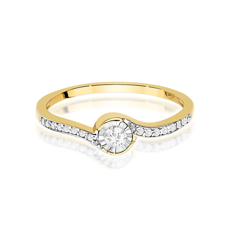 Inel Aur 9K cu Diamante Naturale 0.16 ct, imaginea 2 din 8