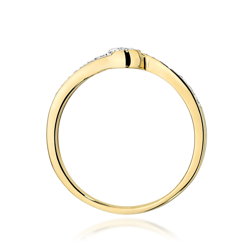 Inel Aur 9K cu Diamante Naturale 0.16 ct, imaginea 3 din 8