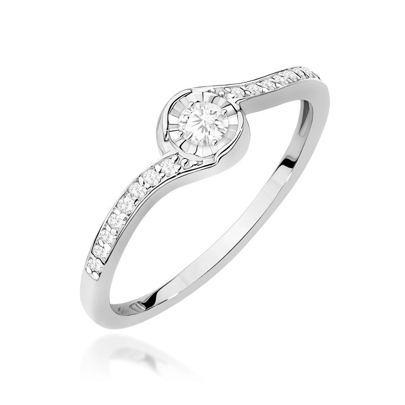 Inel Aur 9K cu Diamante Naturale 0.16 ct, imaginea 5 din 8