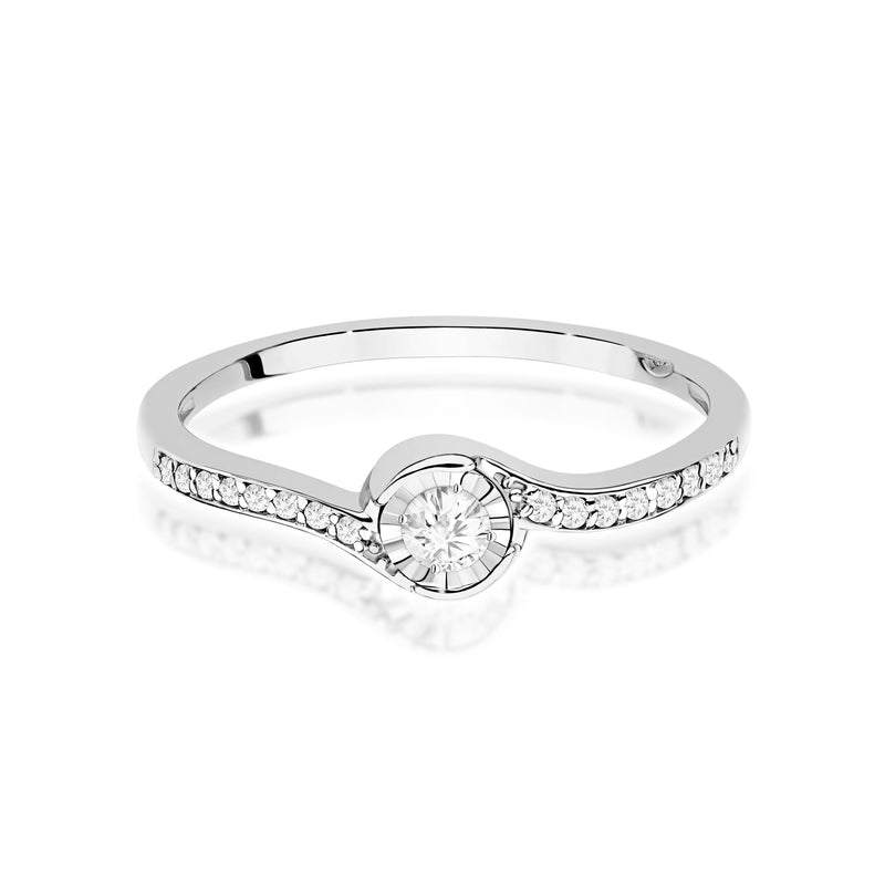 Inel Aur 9K cu Diamante Naturale 0.16 ct, imaginea 6 din 8