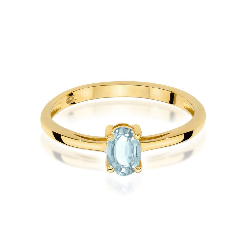 Inel Aur 9K cu Acvamarin 0.35 ct, imaginea 2 din 8