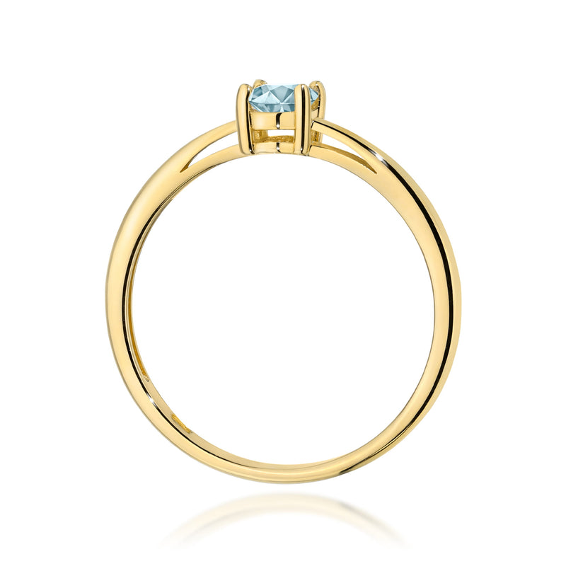 Inel Aur 9K cu Acvamarin 0.35 ct, imaginea 3 din 8